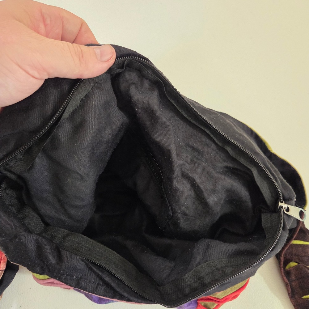 Boho Patchwork Razor Cut Crossbody Bag Hippie Fes… - image 3